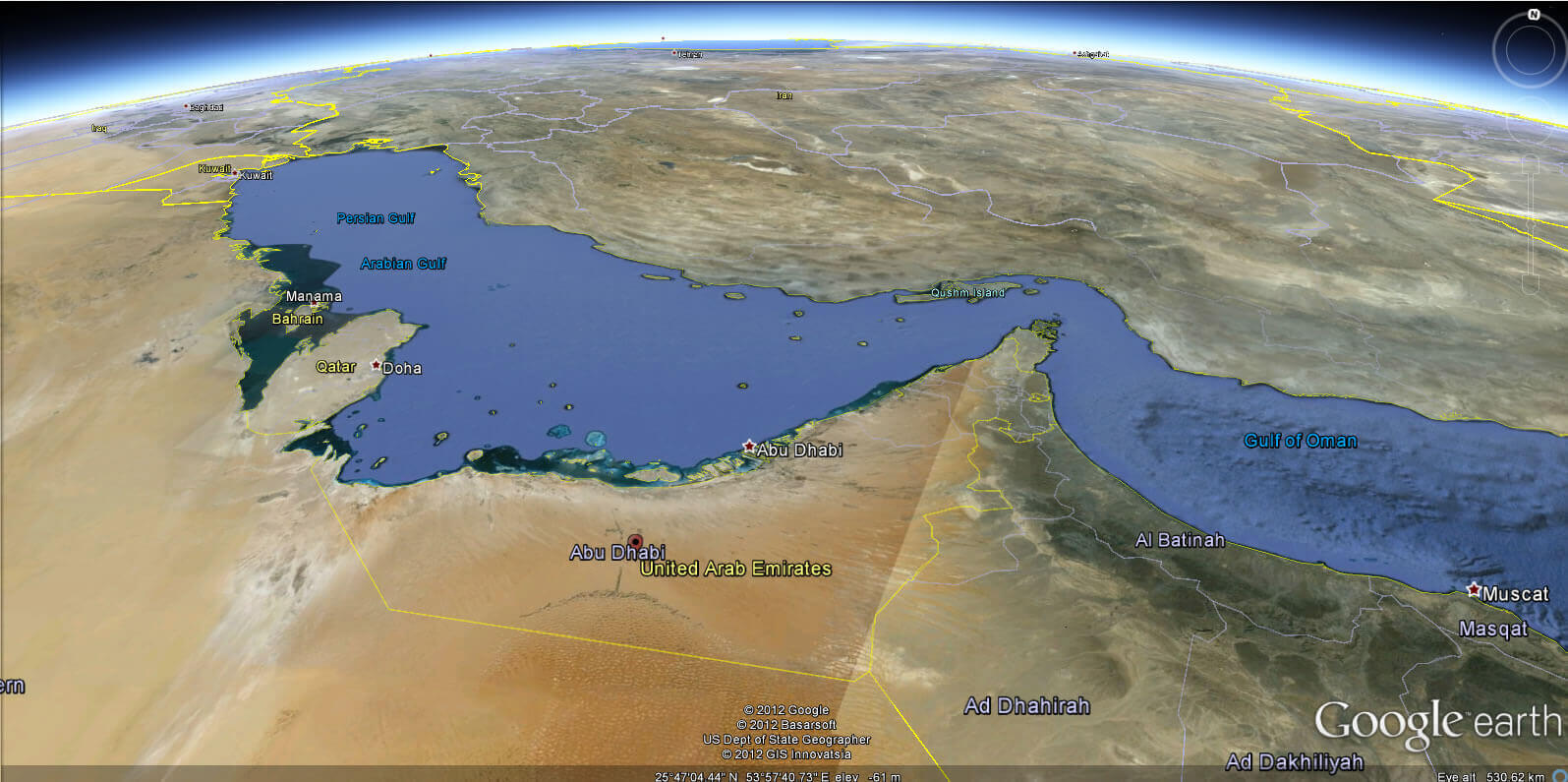 United Arab Emirates Earth map